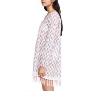 Roberta Roller Rabbit Mazon‎ Ziva Tunic Pink Tassel Trim Women Size XS Cover Up